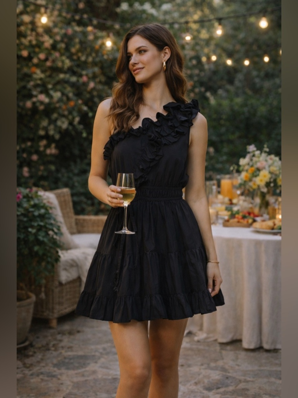 Ulla Johnson Iliana Black Mini Dress XS Halter Fit Flare Party Chic